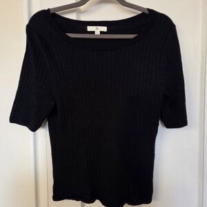 Banana Republic Navy Merino Wool Ribbed Top